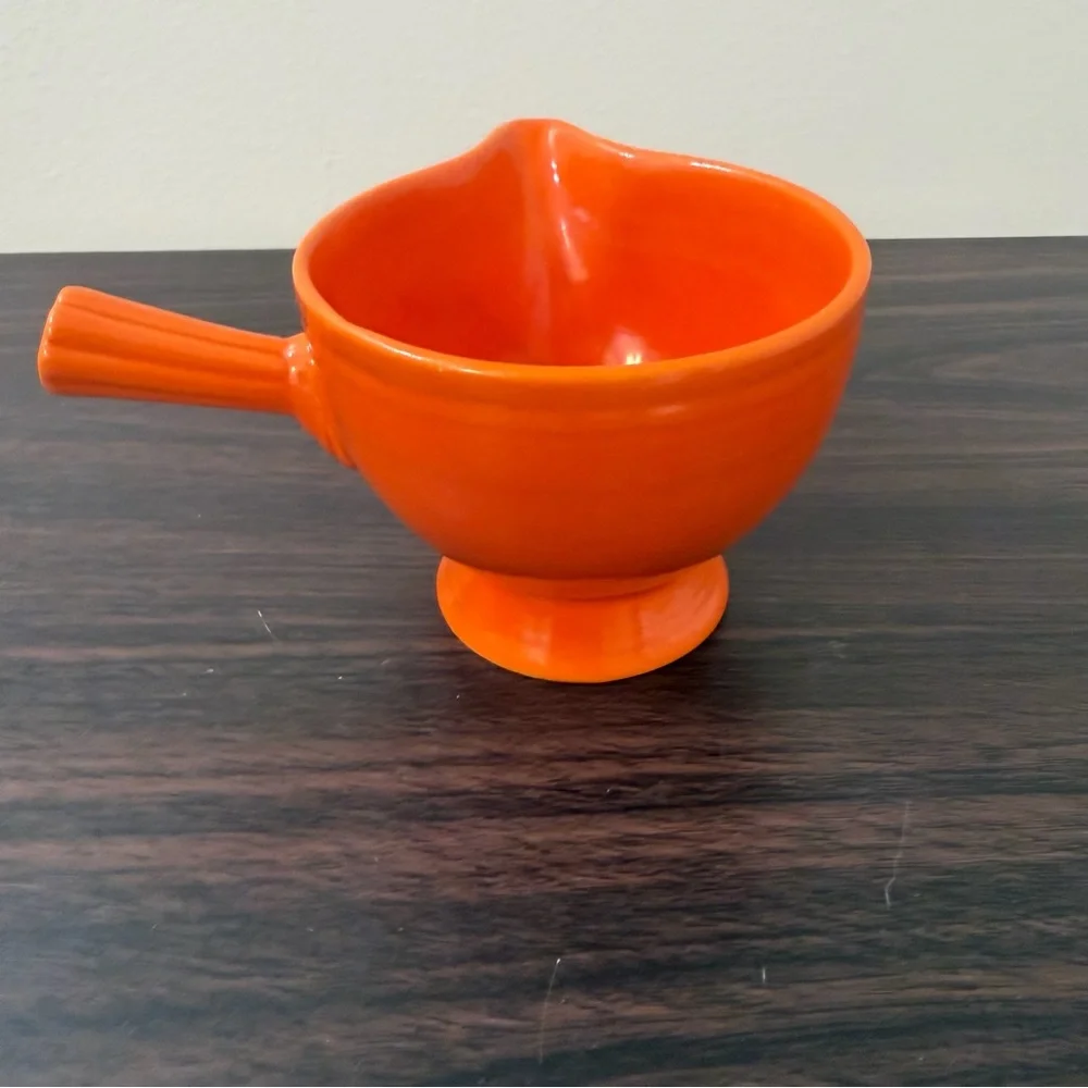 Vintage Fiesta Homer Laughlin Stick Handle Creamer Red Orange 1930s Fiestaware